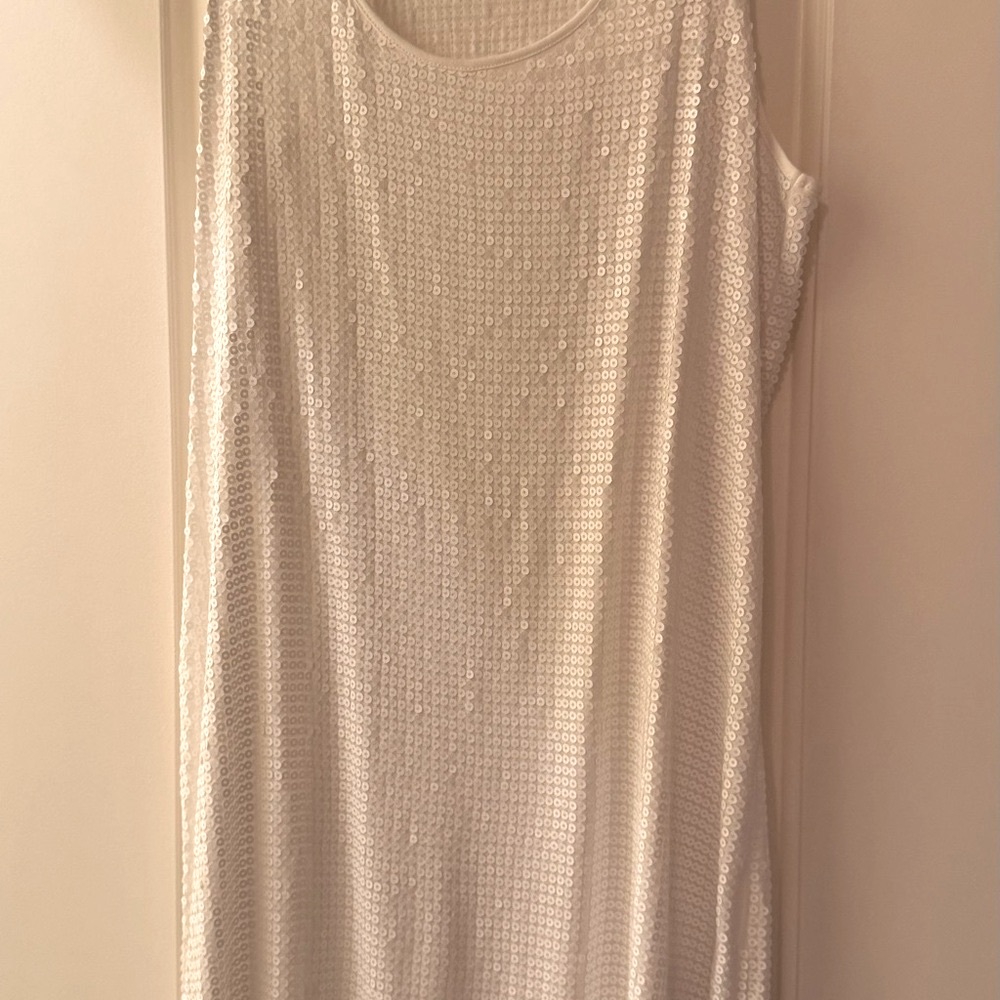 Michael Kors White Sequin Racer Back Dress